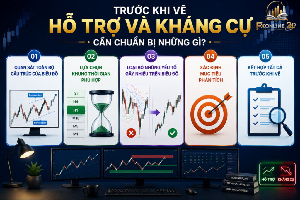 Trước khi vẽ hỗ trợ và kháng cự cần chuẩn bị những gì