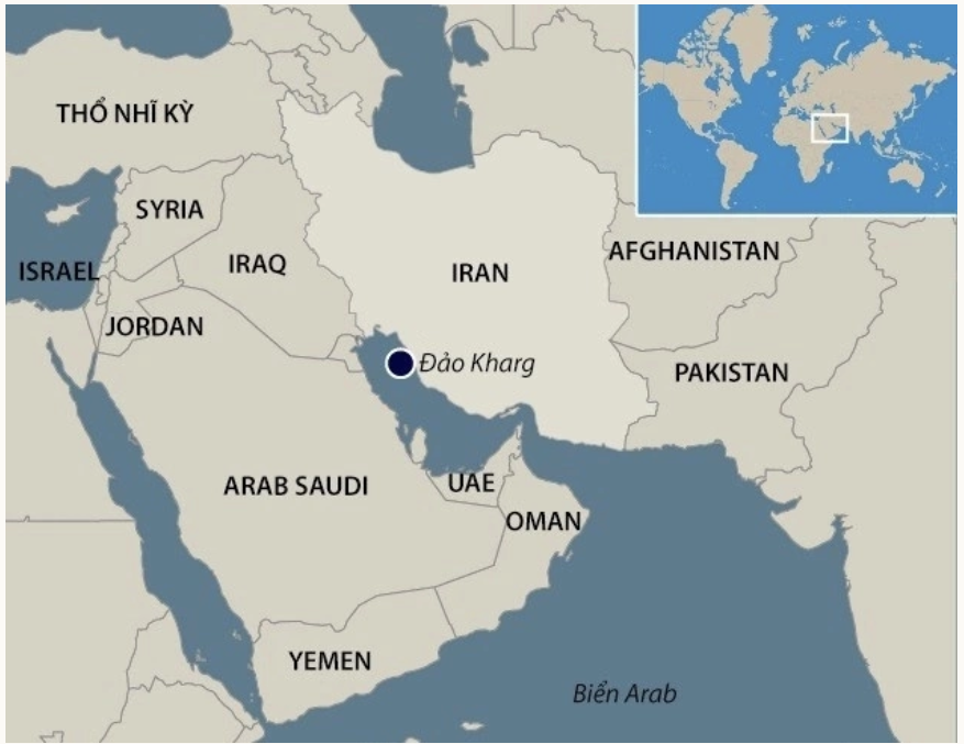 Vị trí đảo Kharg