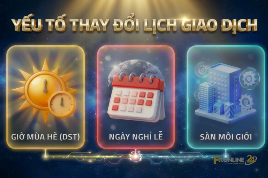 Những yếu tố có thể làm thay đổi lịch giao dịch Forex