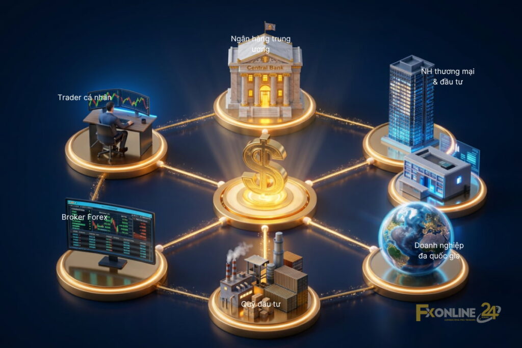 Thành phần giúp Forex hoạt động 24/5