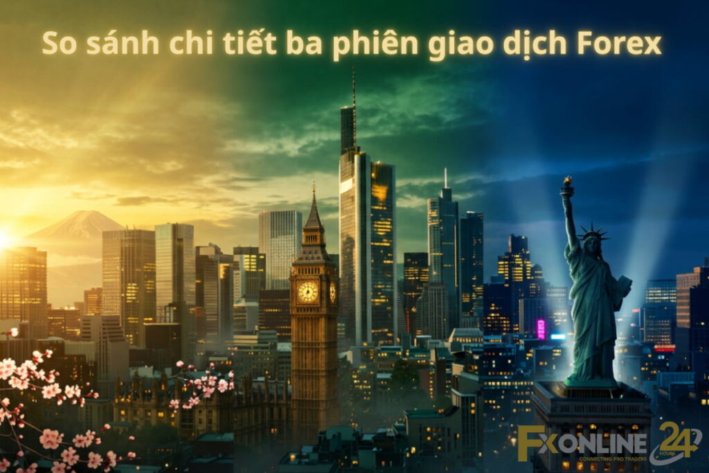 So sánh chi tiết ba phiên giao dịch Forex