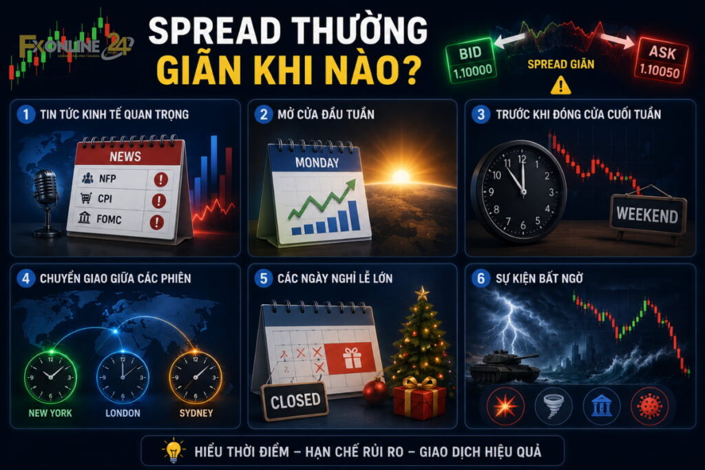 Spread thường giãn khi nào