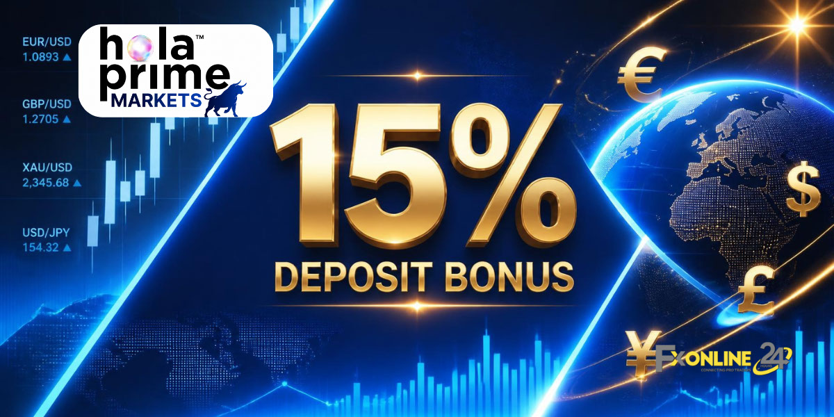 Welcome Bonus 15&nbsp;% - Hola Prime Markets (fxonline24h)