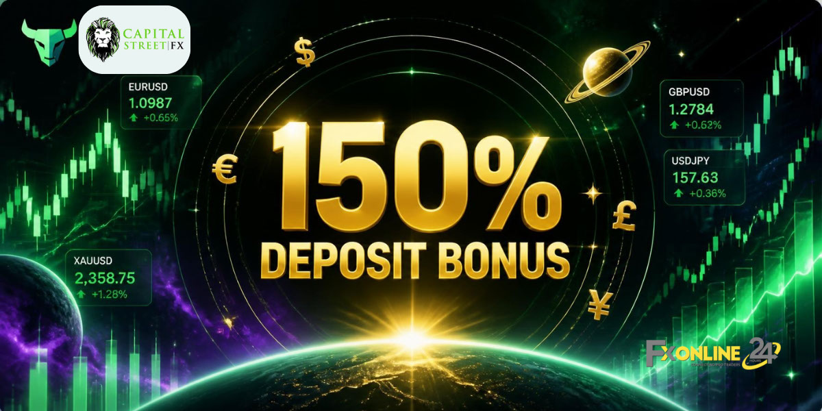 Deposit Bonus 150&nbsp;% - Capital Street FX (fxonline24h)